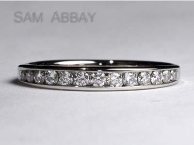 channel diamond wedding band