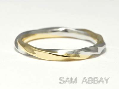 Twisted Platinum and Gold Wedding Ring